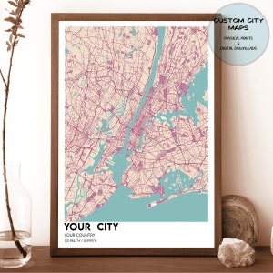 N'importe quelle ville, carte personnalisée, affiche de carte personnalisée, n'importe quelle ville, n'importe quelle commune, carte personnalisée, grande carte, votre ville, ville personnalisée, téléchargement numérique