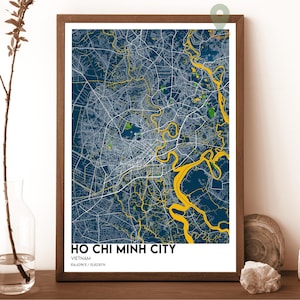 Mapa da cidade de Ho Chi Minh, impressão do mapa da cidade de Ho Chi Minh, mapa personalizado da cidade de Ho Chi Minh, arte de parede da cidade de Ho Chi Minh, cidade de Ho Chi Minh Vietnã