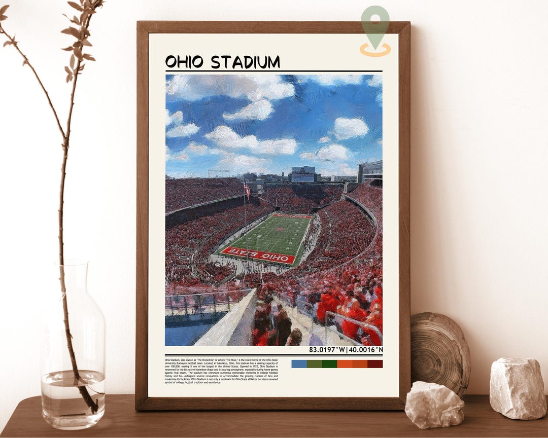 The Ohio State Buckeyes Wall Art, Ohio Stadium Art Print, Fan Gift