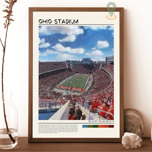 Impresión del estadio de Ohio, arte mural del estadio de Ohio, póster del estadio de Ohio, foto del estadio de Ohio, impresión de póster del estadio de Ohio, estadio de Ohio en Columbus