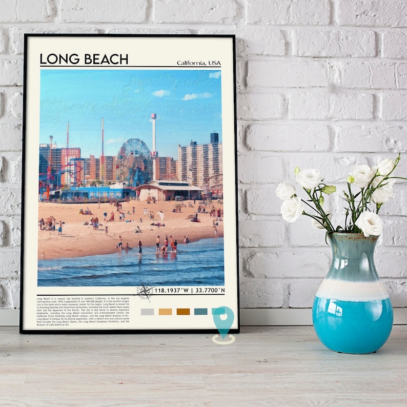 Long Beach Print, Long Beach Poster, Long Beach Wall Art, Long Beach Travel, Long Beach art print, Long Beach artwork, Long Beach Photo image 5