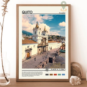 Impresión de Quito, Cartel vintage, Arte de la pared de Quito, Cartel de Quito, Foto de Quito, Impresión de carteles de Quito, Decoración de la pared de Quito, Ecuador, Descarga digital