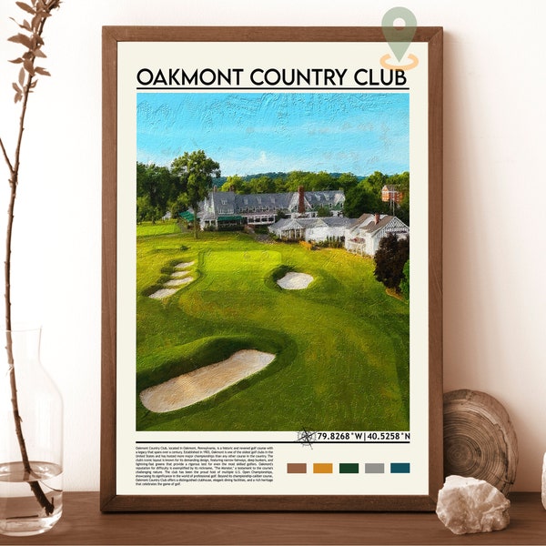 Oakmont Country Club  Map , Oakmont Country Club  Map Print, Oakmont Country Club  Personalized Map, Oakmont Country Club  Wall Art