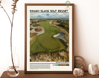 Impression voyage, club de golf de l'île Kiawah, impression d'art mural, tenture murale du club de golf de l'île Kiawah, décoration d'intérieur, cadeau d'art de l'île Kiawah, cadeau pour les amateurs d'art, art du golf