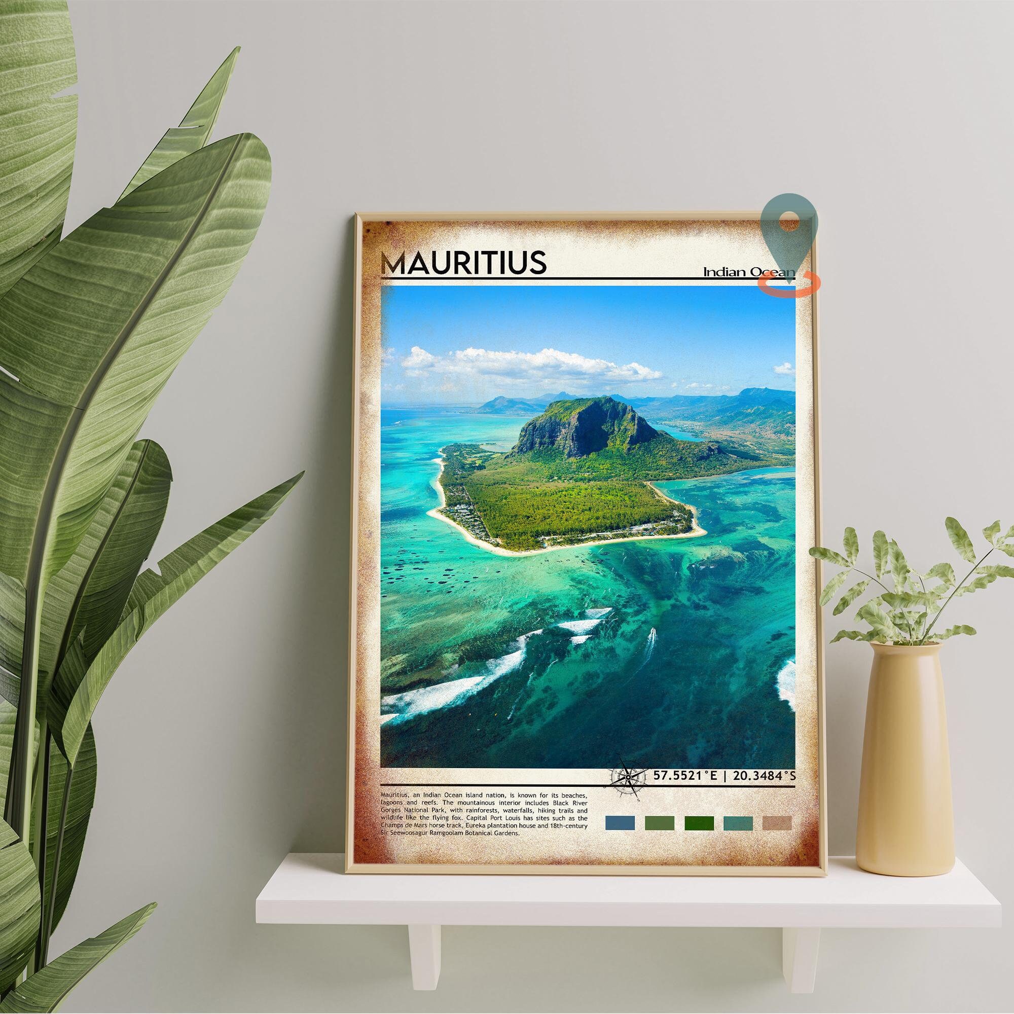 Mauritius Print Mauritius Art Mauritius Poster Mauritius Etsy