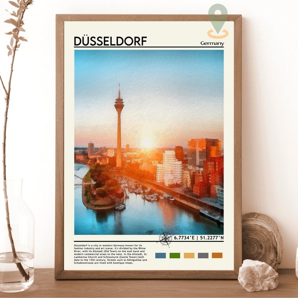 Düsseldorf Print, Vintage poster, Düsseldorf Art, Düsseldorf Poster, Düsseldorf Photo, Düsseldorf Poster Print, Germany poster, Travel gift