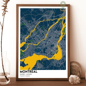 Carte de Montréal, impression carte de Montréal, carte personnalisée de Montréal, art mural Montréal, affiche de voyage Montréal, affiche de Montréal, photo de Montréal