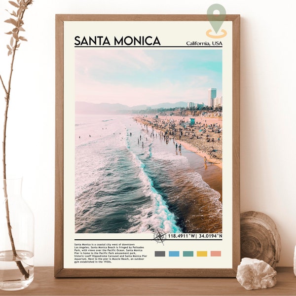Santa Monica Druck, Vintage Poster, Santa Monica Kunst, Santa Monica Poster, Santa Monica Foto, Santa Monica Posterdruck, Kalifornien Poster
