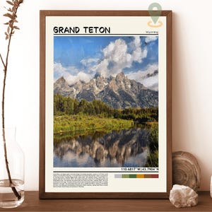 Impression Grand Teton, affiche vintage, Art Grand Teton, affiche Grand Teton, photo Grand Teton, impression d'affiche Grand Teton, affiche Wyoming