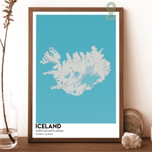 Mapa da Islândia, Impressão de Mapa da Islândia, Arte de Parede da Islândia, Pôster de Viagem da Islândia, Pôster da Islândia, Foto da Islândia, Mapa da Cidade da Islândia, Mapa de Reykjavík