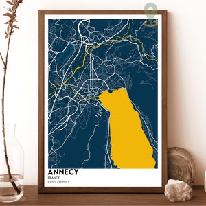 Annecy Map , Annecy Map Print, Annecy Personalized Map Art, Annecy Wall Art, Annecy Travel Poster, Travel Gift, Annecy poster, Annecy art