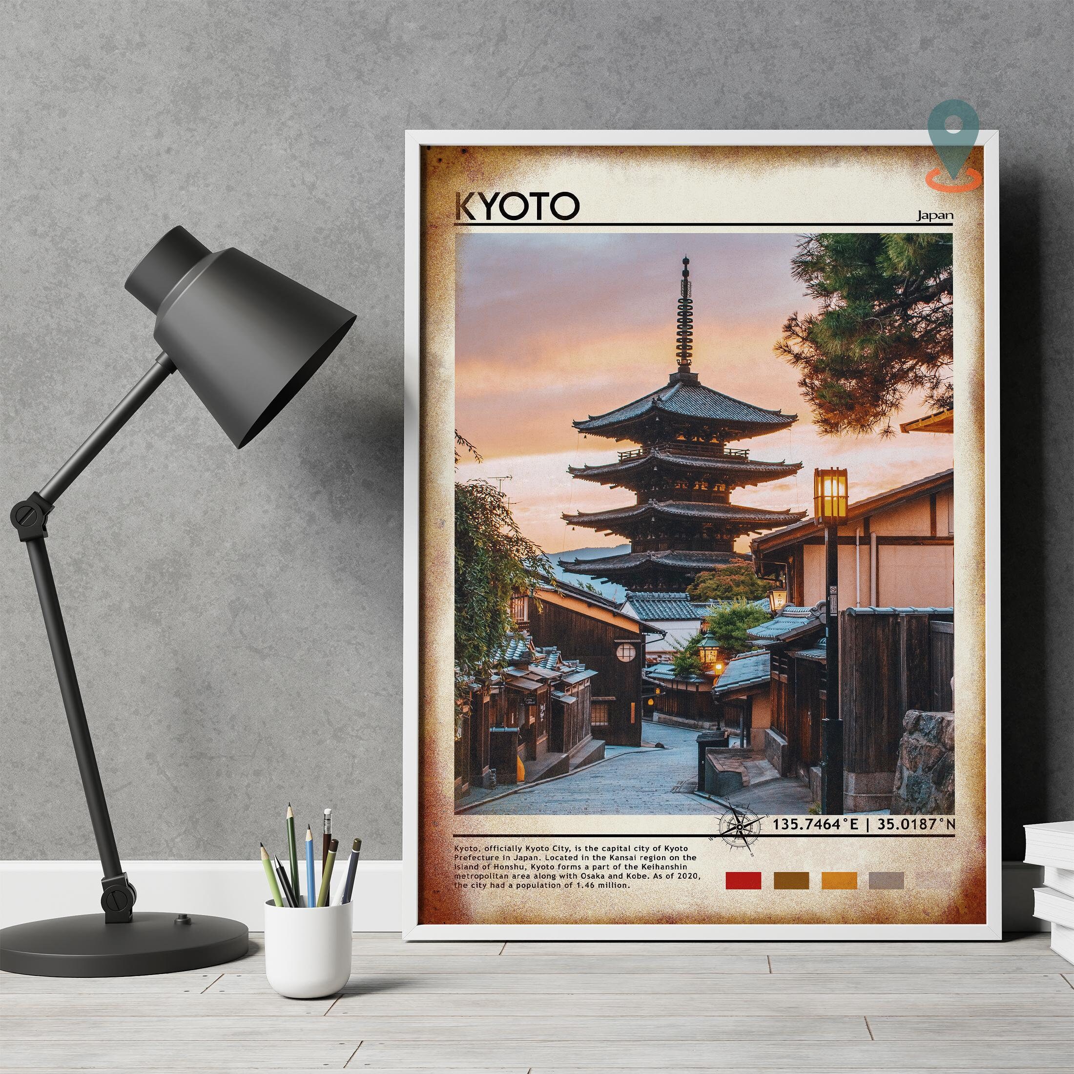 Kyoto Print, Vintage Poster, Kyoto Wall Art, Kyoto Poster
