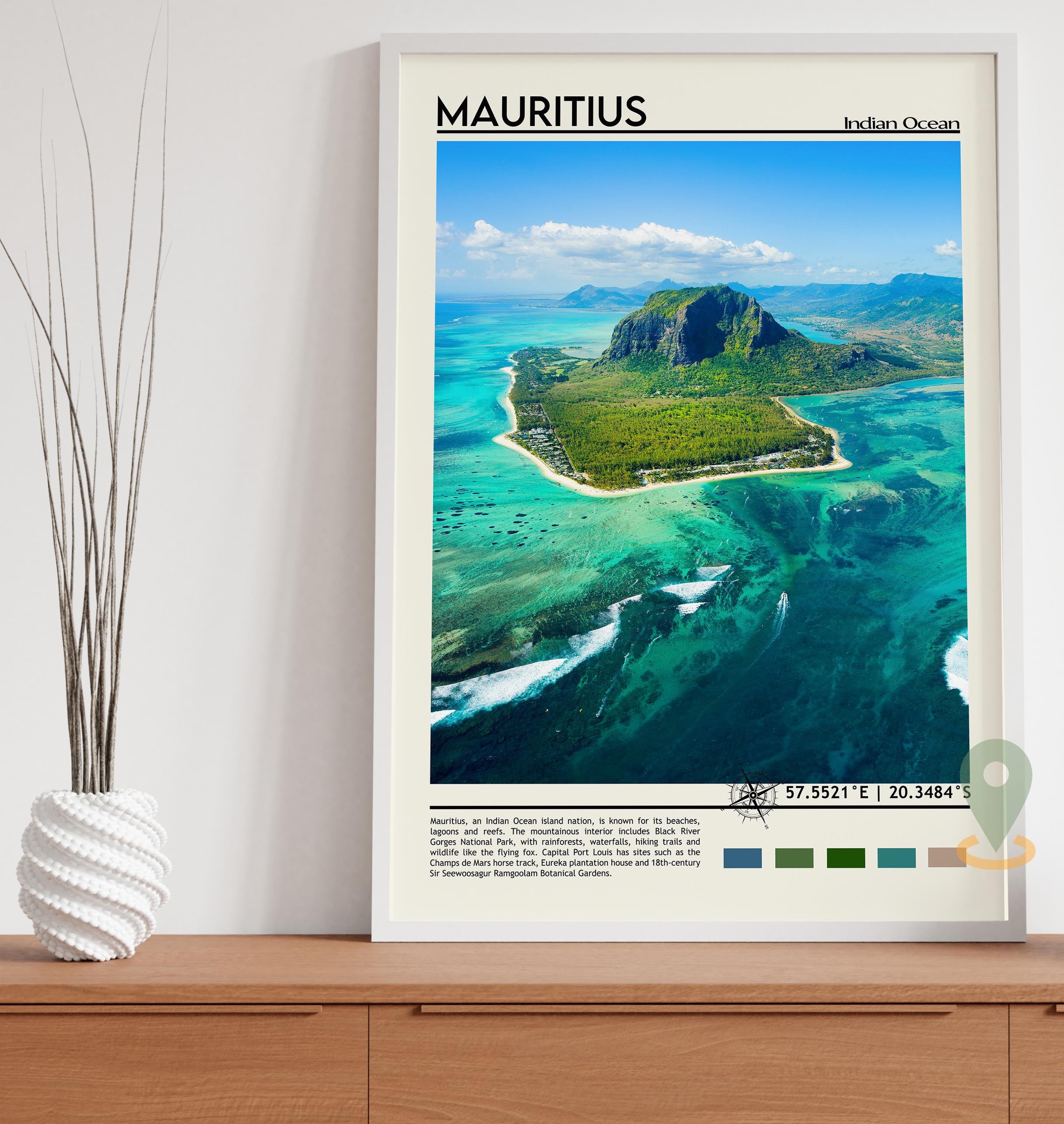Mauritius Print Mauritius Art Mauritius Poster Mauritius Etsy
