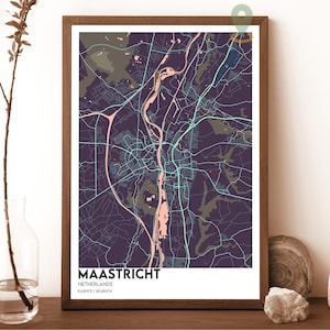 Mapa de Maastricht, impressão de mapa de Maastricht, mapa personalizado de Maastricht, arte de parede de Maastricht, pôster de viagem de Maastricht, Maastricht Holanda