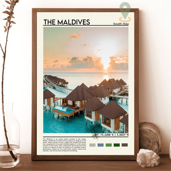 The Maldives Print, The Maldives Art, The Maldives Poster, The Maldives Photo, The Maldives painting, Malé poster, Vintage poster