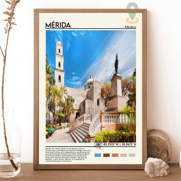 Mérida Print, Personalized poster, Mérida Art, Mérida Poster, Mérida Photo, Mérida Poster Print, Mérida painting, Mexico Travel poster