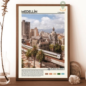 Impresión de Medellín, Cartel de Medellín, Arte de la pared de Medellín, Viajes a Medellín, Impresión de arte de Medellín, Obra de arte de Medellín, Foto de Medellín, Impresión de Colombia