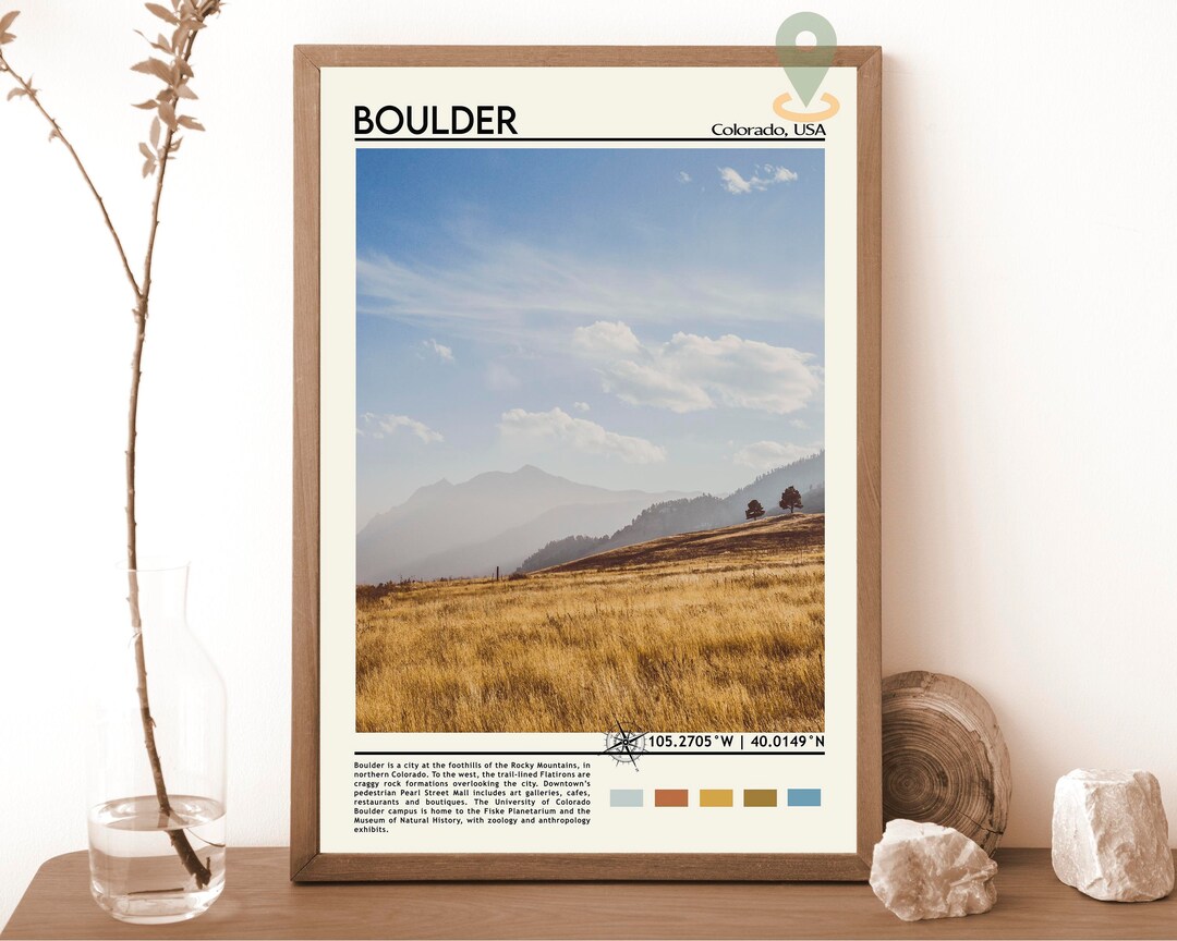 Boulder Print Boulder Art Boulder Poster Boulder Photo Etsy