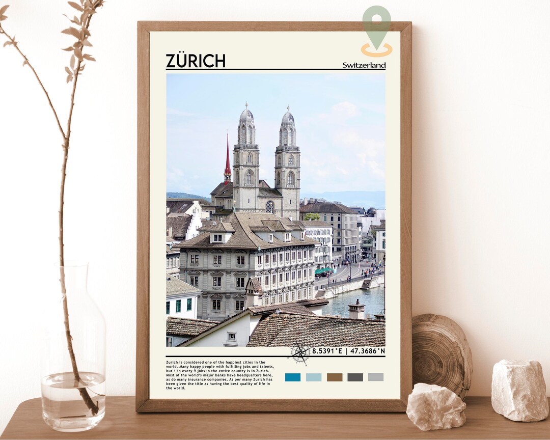 Zurich Print, Vintage Poster, Zurich Wall Art, Zurich Poster, Zurich