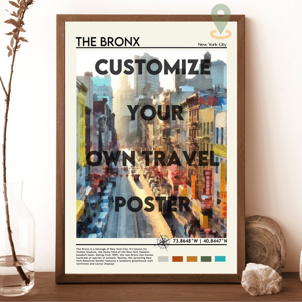 Custom Travel Print, Choose Your Own Travel Poster, Personalised Travel Wall Art, Travel Art, Travel Decor, Travel Gift, Travel poster