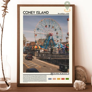 Coney Island Print, Coney Island Poster, Coney Island Wandkunst, Coney Island Reise, Coney Island Kunstdruck, Coney Island Kunstwerk, New York