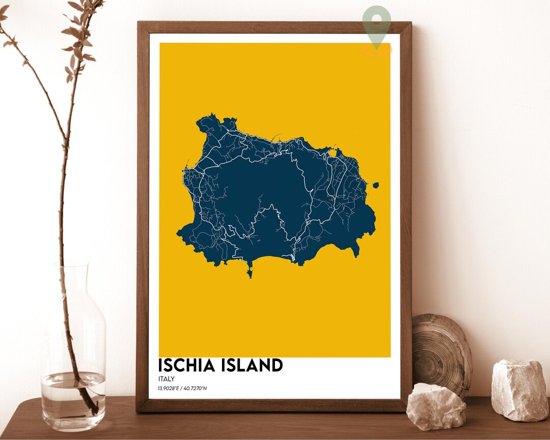 Ischia Map, Ischia Map Print, Ischia Wall Art, Ischia Travel Poster, Ischia Poster, Ischia Photo ...