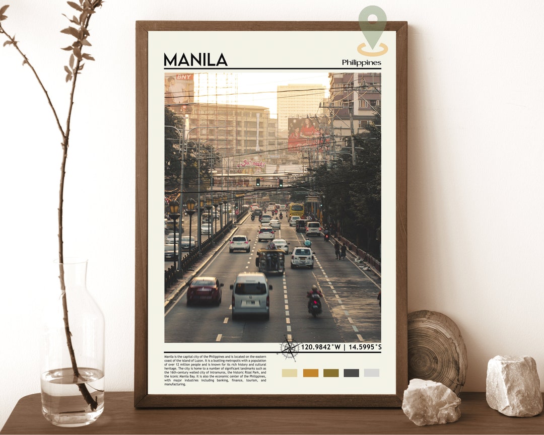 Manila Print, Vintage Poster, Manila Wall Art, Manila Poster, Manila