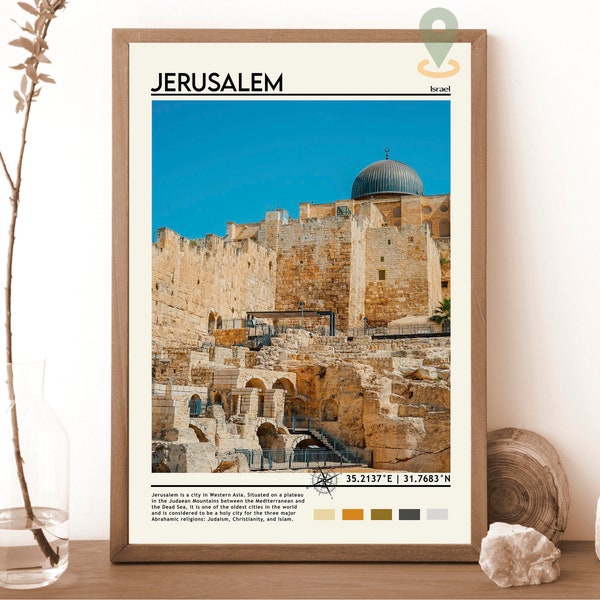 Jerusalem Print, Vintage poster, Jerusalem  Wall Art, Jerusalem digital Poster, Jerusalem Photo, Jerusalem Poster Print, Israel poster