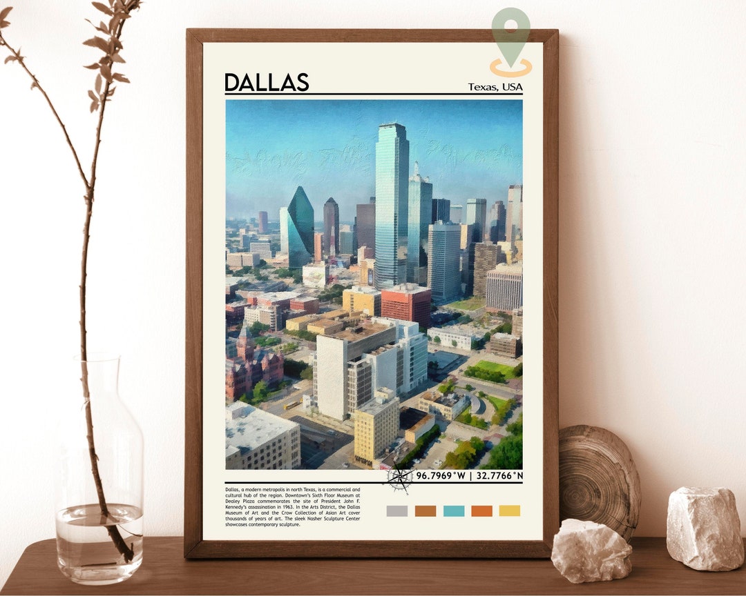 Dallas Print, Dallas Poster, Dallas Wall Art, Dallas Travel, Dallas Art