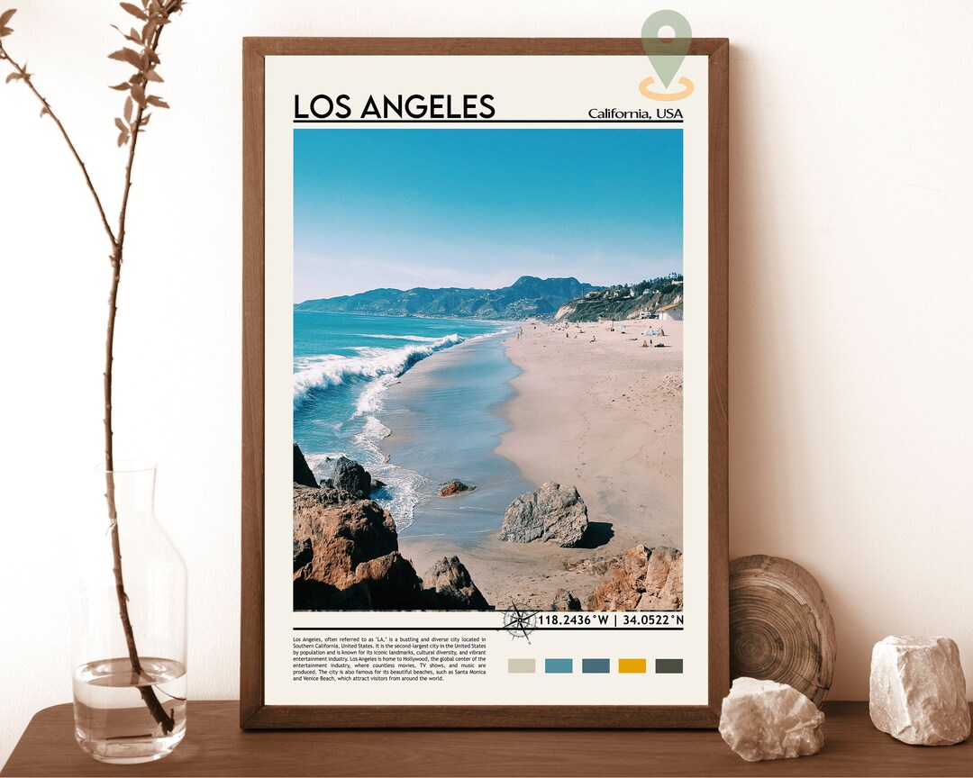 Los Angeles Print, Los Angeles Poster, Los Angeles Wall Art, Los ...