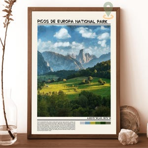 Parque Nacional Picos De Europa Viaje Impresión Pared Arte Parque Nacional Picos De Europa Pared Colgante Decoración del Hogar Picos De Europa Arte Regalo