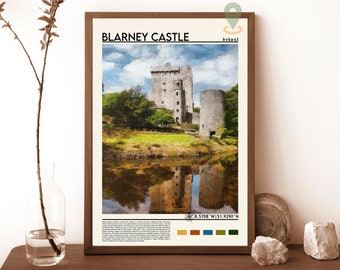 Blarney Castle poster , Blarney Ireland painting, Irish art, Ireland art, Irish gift, Ireland gift, Blarney Stone, Irish Castle print