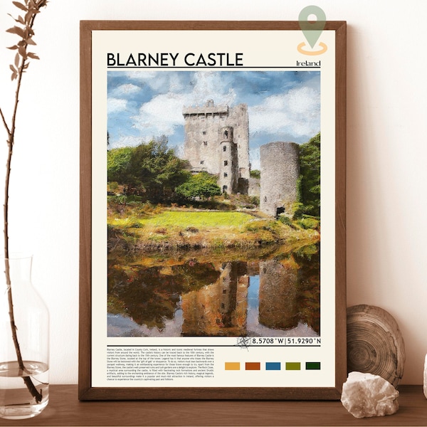 Blarney Castle poster , Blarney Ireland painting, Irish art, Ireland art, Irish gift, Ireland gift, Blarney Stone, Irish Castle print