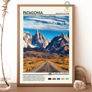 Patagonia Print, Patagonia Art, Patagonia Poster, Patagonia Photo, Patagonia Poster Print, Patagonia painting,  Argentina Travel poster