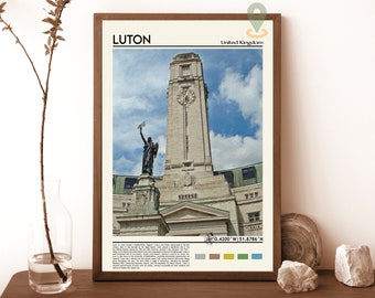 Luton Print, Luton Poster, Luton Wall Art, Luton Travel, Luton art print, Luton artwork, Luton Photo, Luton United Kingdom Print