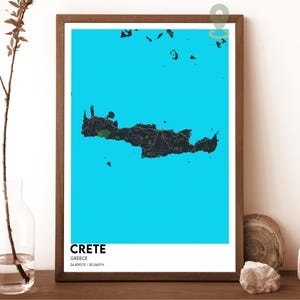 Crete Karte, Crete Map Print, Crete Wandkunst, Crete Reiseplakat, Crete Plakat, Crete Foto, Crete City Map, Crete Griechenland Poster