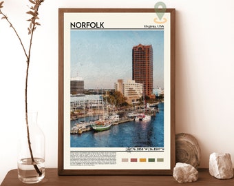 Norfolk Print, Norfolk Poster, Norfolk Wall Art, Norfolk Travel print, Norfolk art print, Norfolk artwork, Norfolk Photo, Virginia Print
