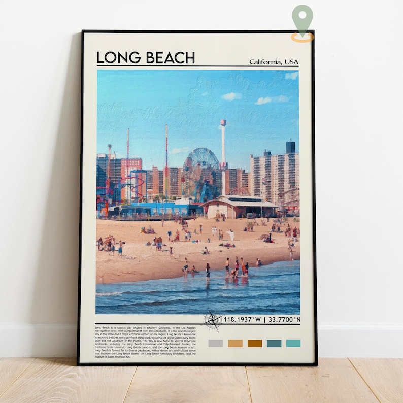 Long Beach Print, Long Beach Poster, Long Beach Wall Art, Long Beach Travel, Long Beach art print, Long Beach artwork, Long Beach Photo image 10