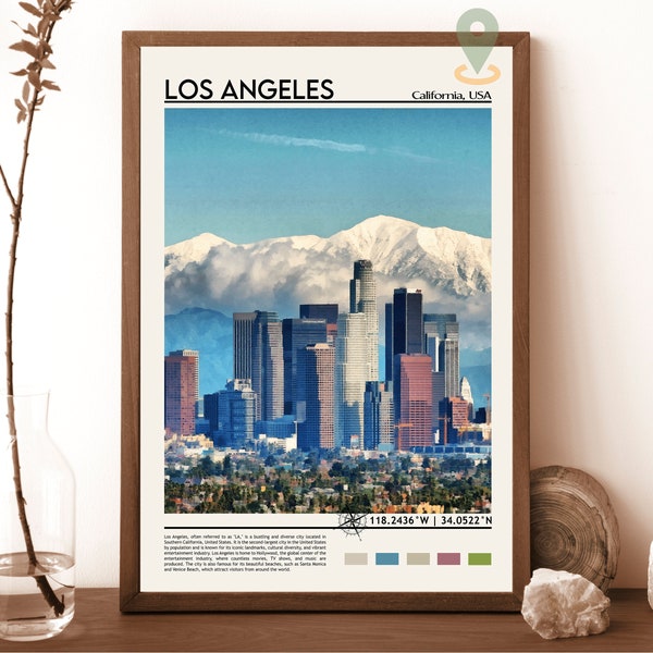 Los Angeles Print, Los Angeles Poster, Los Angeles Wall Art, Los Angeles Travel, Los Angeles art print, Los Angeles art, California Print