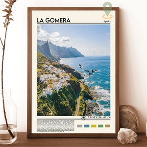 La Gomera Druck, La Gomera Poster, La Gomera Wandkunst, La Gomera Reise, La Gomera Kunstdruck, La Gomera Kunstwerk, Kanarische Inseln Druck