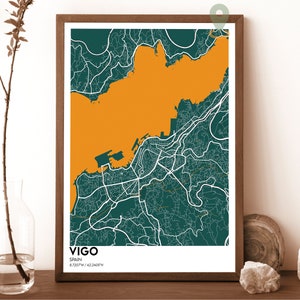 Vigo Karte, Vigo Karte Druck, Vigo personalisierte Karte, Vigo Wandkunst, Vigo Reiseplakat, Vigo Plakat, Spanien Plakat, Vigo Stadt, Vigo Spanien Druck