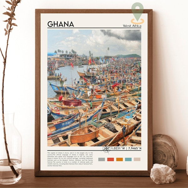 Ghana Print, Ghana Poster, Ghana Wall Art, Ghana Travel, Ghana artwork, Ghana artwork, Ghana Photo, Ghana schilderij, Ghana Accra Print, Accra