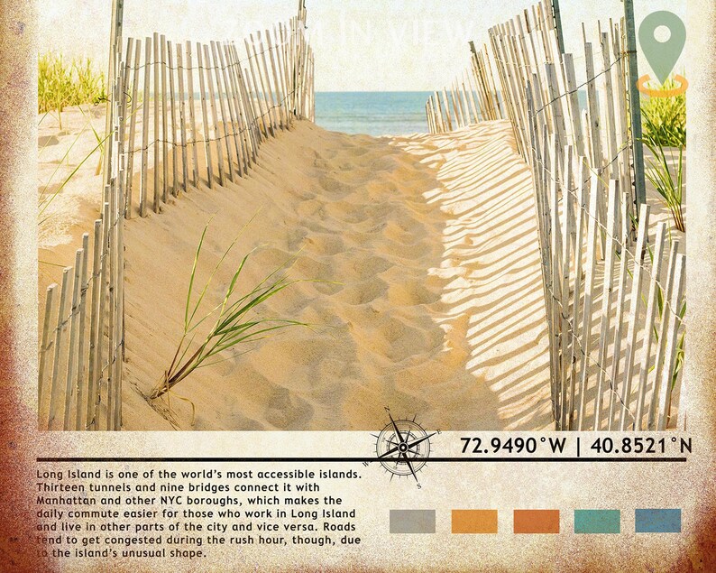 Long Island Print Vintage Poster Print Long Island Wall Art Etsy