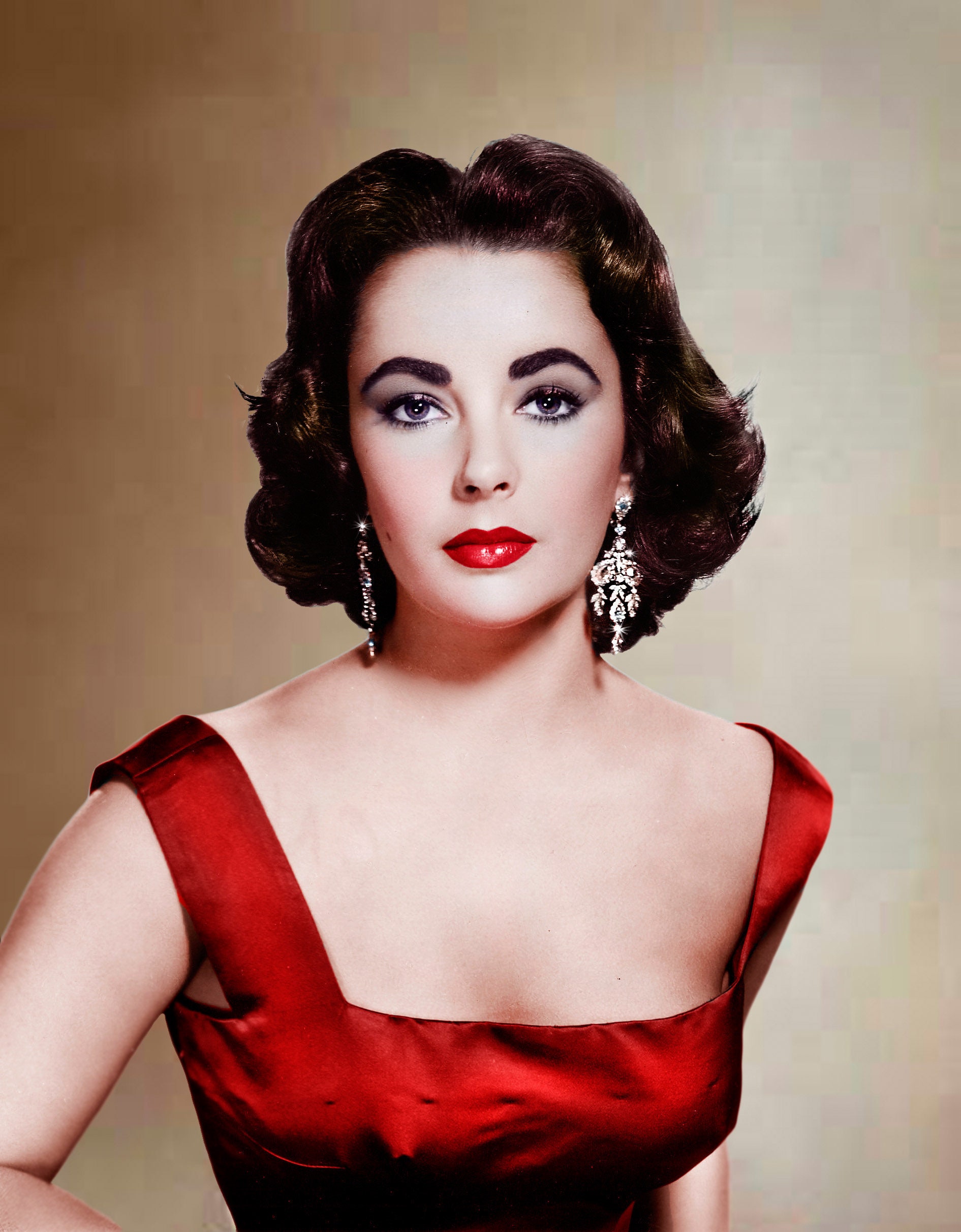 liz taylor red dress