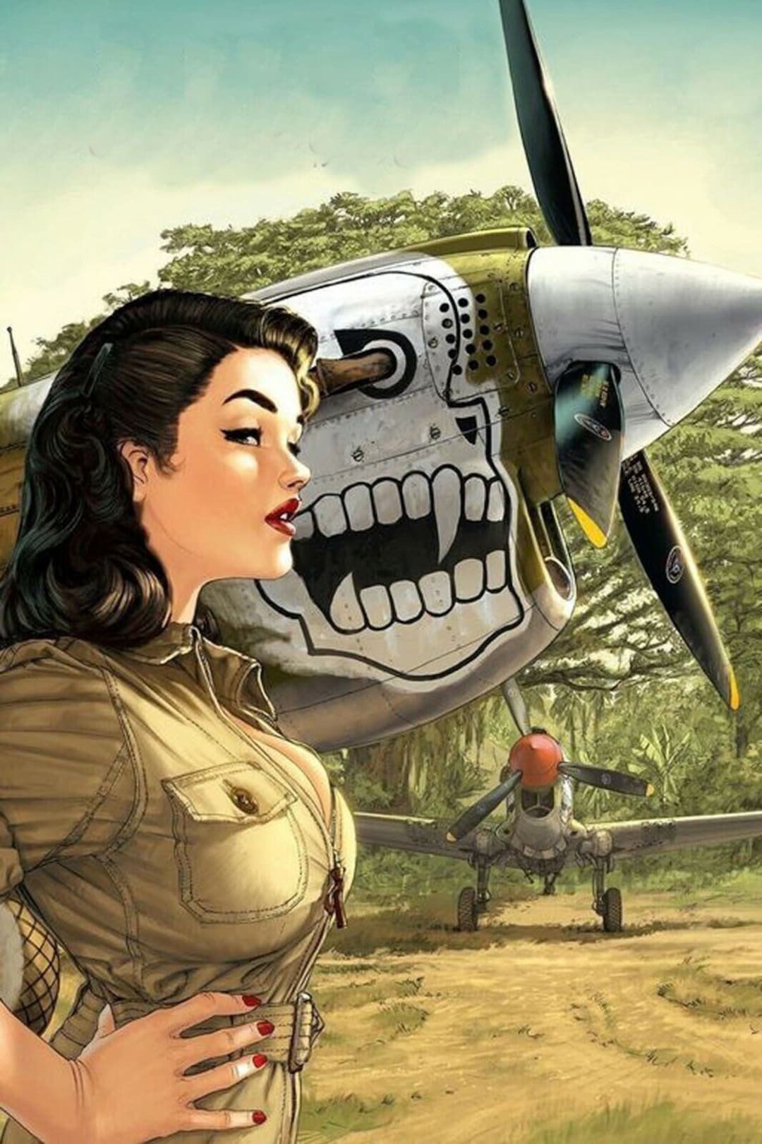 World War 2 Pin-up P40 Warhawk WW2 Photo Re-pint - Etsy