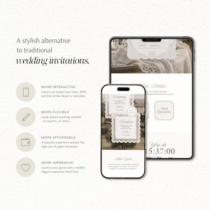 Rustic Wedding Website Template with RSVP | Editable Canva Digital Invitation (Instant Download) image 3