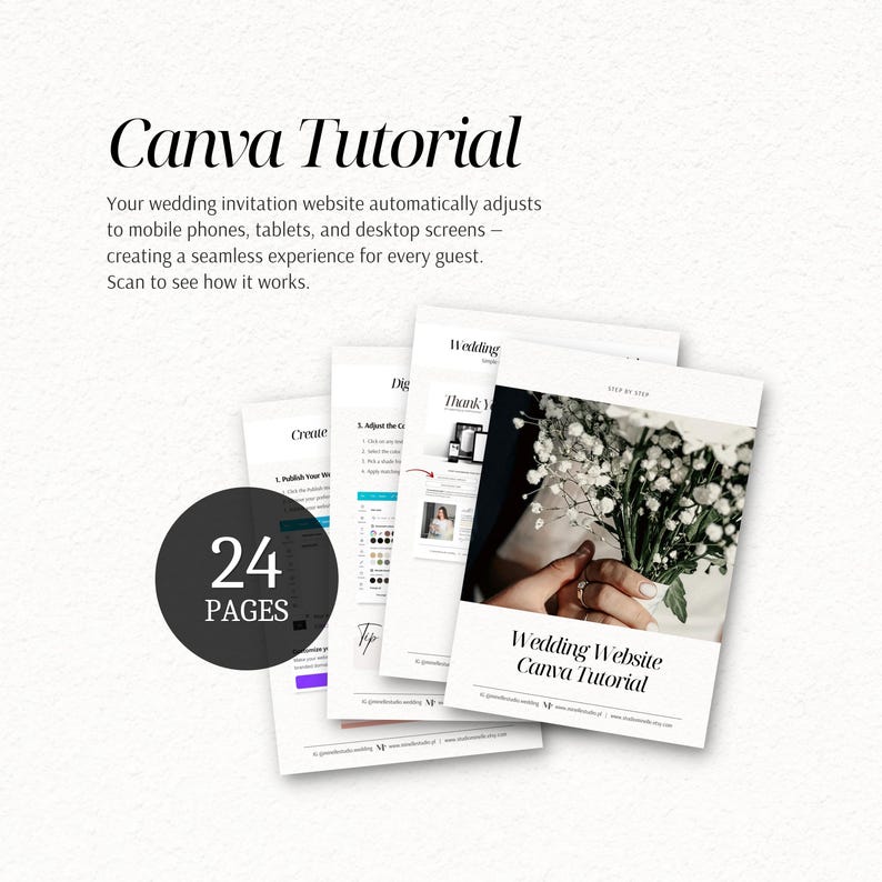 Rustic Wedding Website Template with RSVP | Editable Canva Digital Invitation (Instant Download) image 13