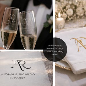 COUTURE Custom Wedding Monogram | Editorial Couple Initials for Invitation, Website, Wax Seal & Wedding Branding image 6