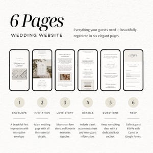 Rustic Wedding Website Template with RSVP | Editable Canva Digital Invitation (Instant Download) image 5