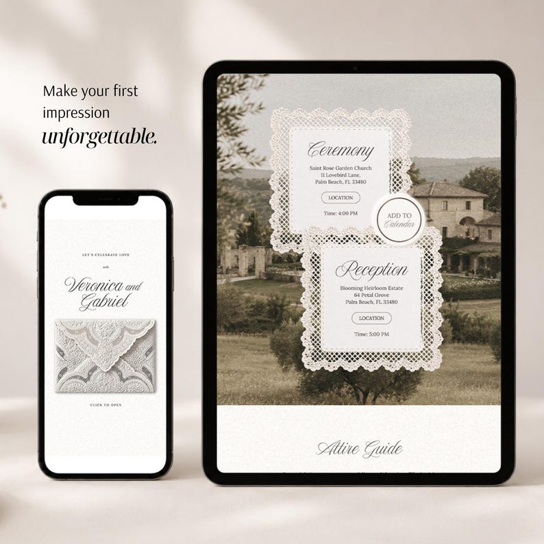 Rustic Wedding Website Template with RSVP | Editable Canva Digital Invitation (Instant Download) image 15